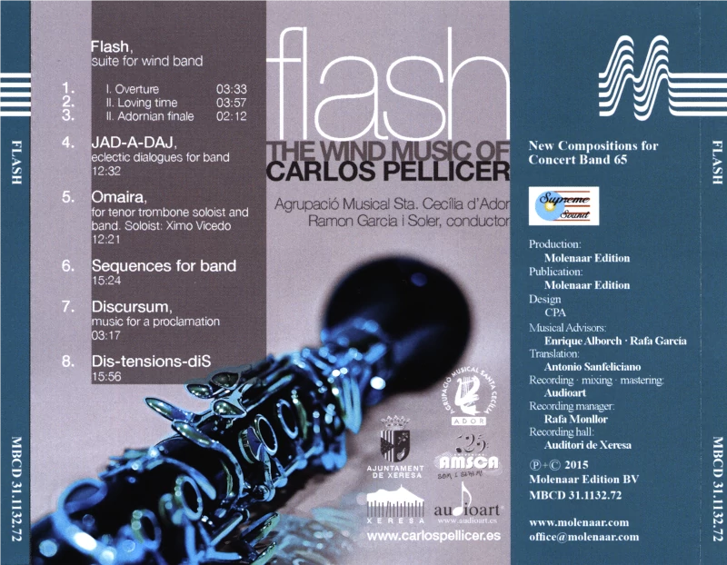 portada posterior del CD Flash de Carlos pellicer