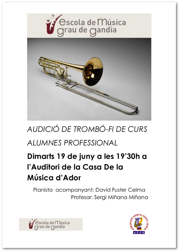 Cartell anunciador de l'audició de trombó