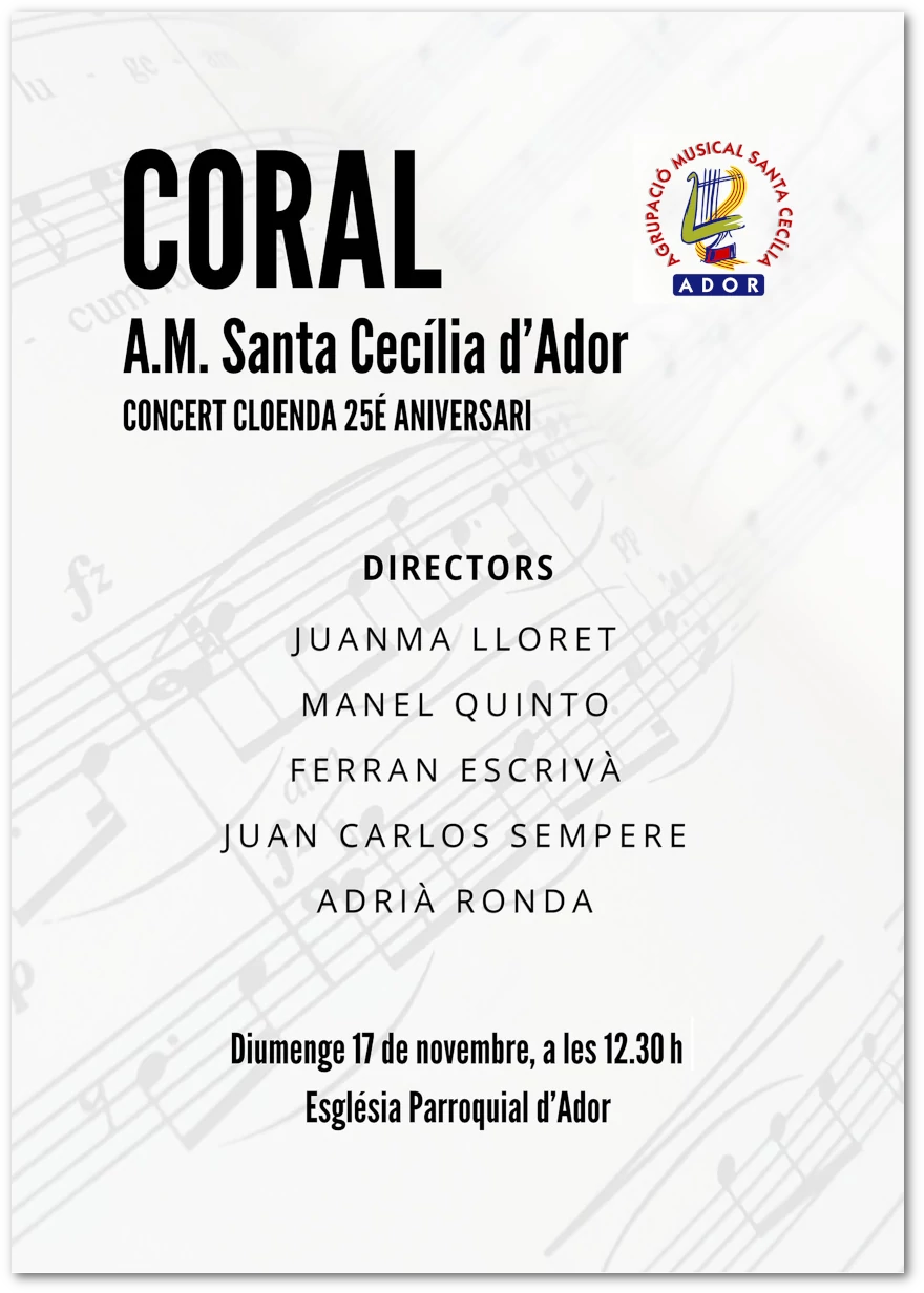 Cartell informatiuconcert cloenda 25é aniversari de la coral