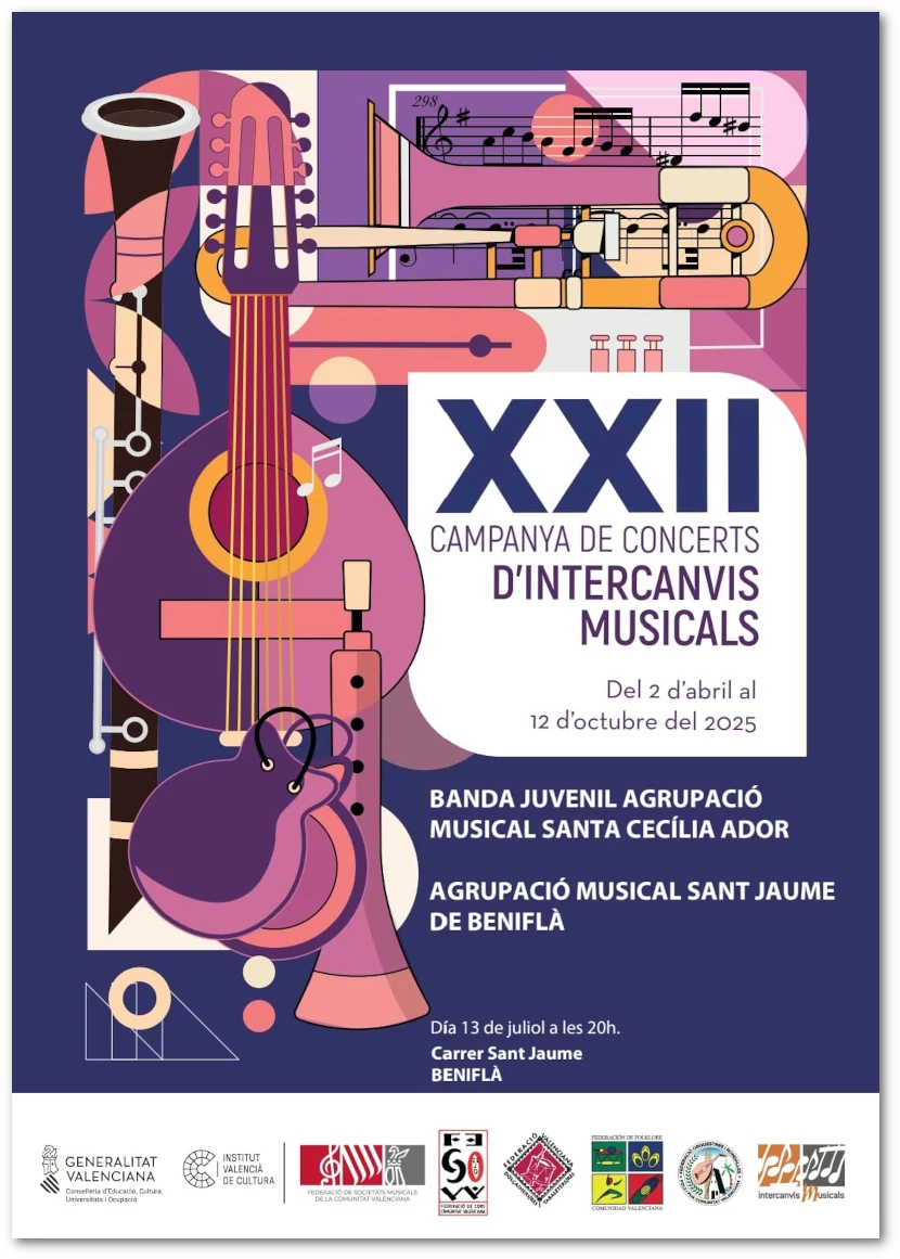 Cartell informatiu del concert XXII Campanya d'intercanvis Musicals