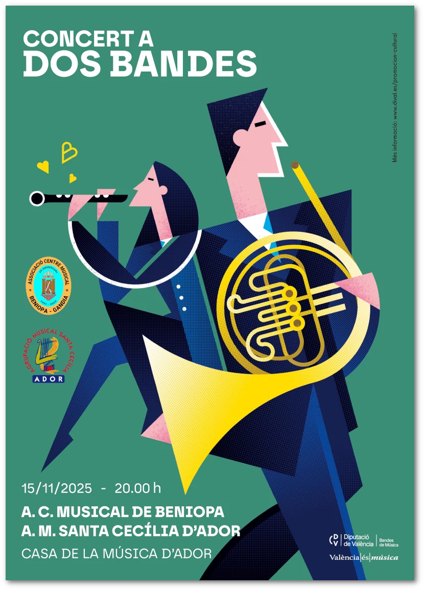 Cartell informatiu concert a Dos Bandes