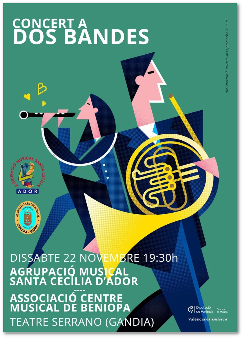 Cartell informatiu concert a Dos Bandes