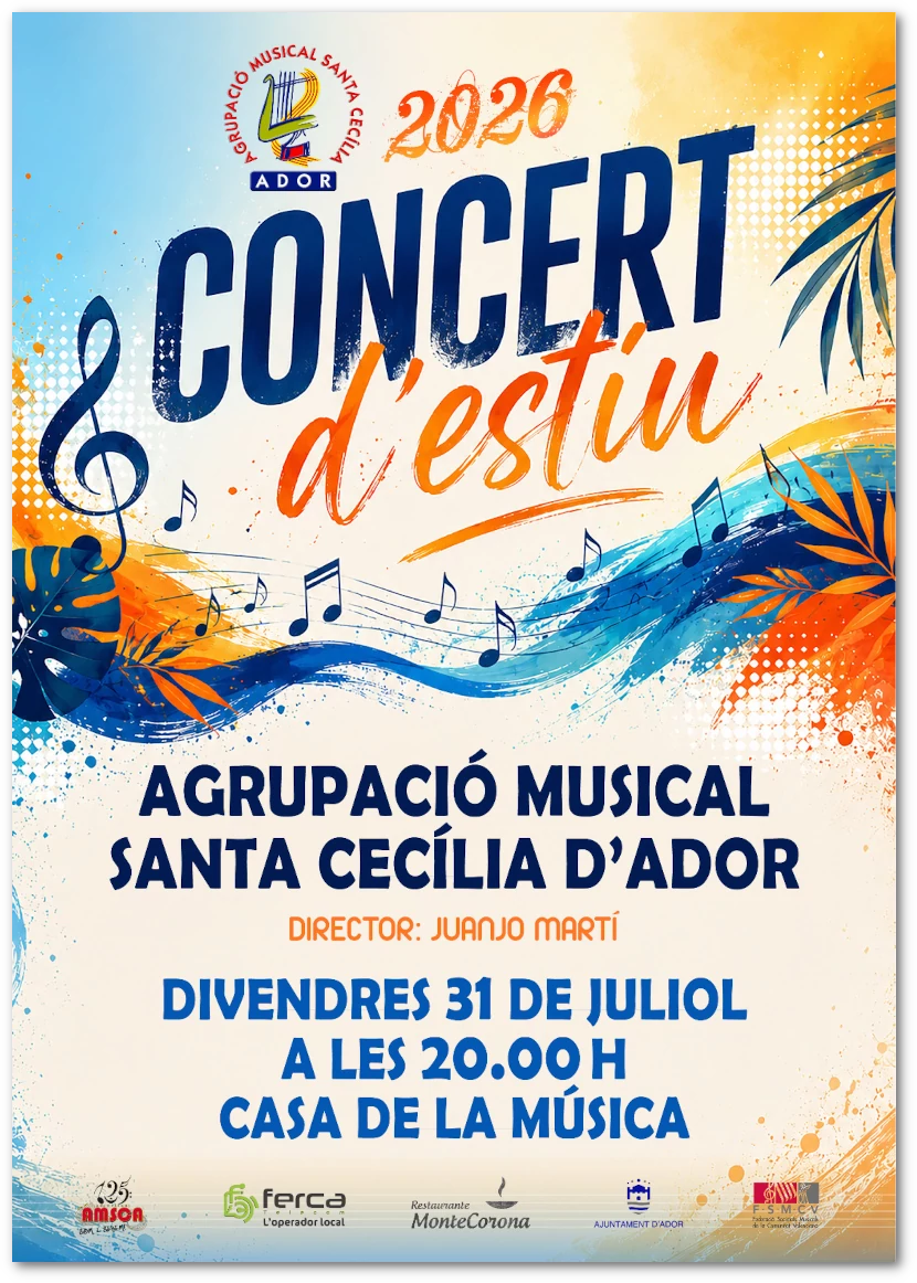 Cartell informatiu Concert d'Estiu 2026, banada AMSCA