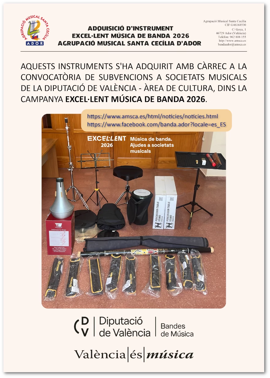 Cartell informatiu IX Trobada Bandes de Música, Safor-Valldigna