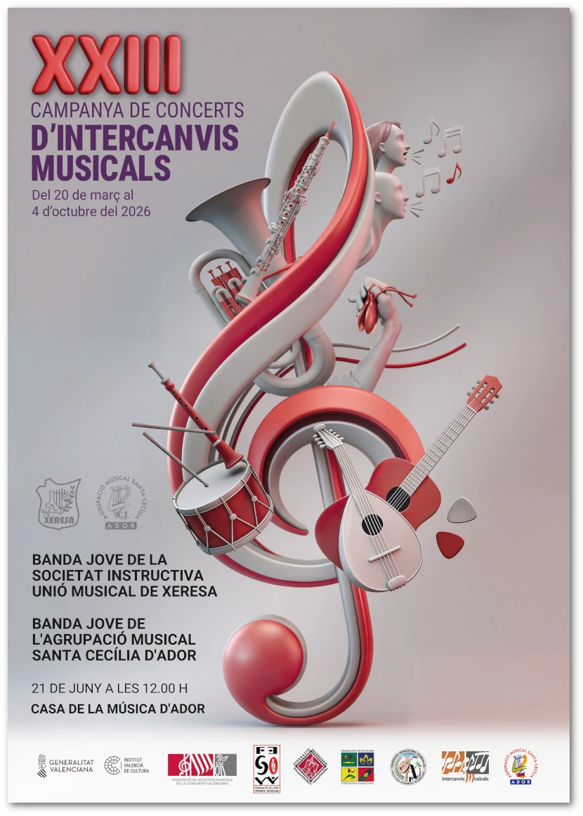 Cartell informatiu de XXIII Campanya Concerts d'Intercanvis Musicals